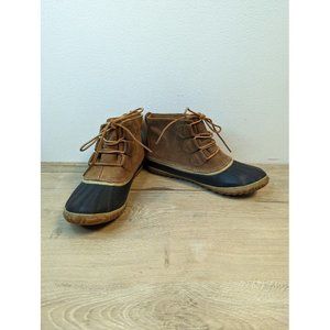 Sorel Out 'N About Waterproof Brown Leather Duck Boots (NL2133-286) Women Size 8